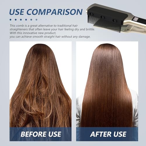 Flat Iron Comb Attachment Clip On, 500 Degrees High Temperature Resistant Material, Professional or Home Use Compact Hair Styling Tool (Black)
