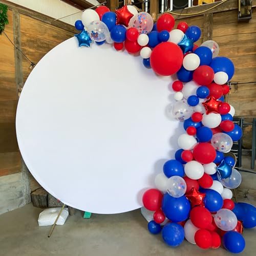 Blue Red White Balloons, 12 Inch Dark Blue Matt Red and Ivory Latex Helium Balloon for Baseball Cartoon Birthdays Labor Patriotic Theme 4th of July Decorations Independence Day Party Decorations - color: Red White Blue