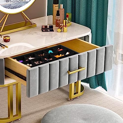 Rocutus Jewelry Trays,3 Pack Stackable Velvet Jewelry Organizer Tray Drawer Jewelry Storage Tray,Divided Ring Organizer Tray for Earrings, Necklaces, Bracelets,13.8"x9.5"x1.2" (Black) - color: Black