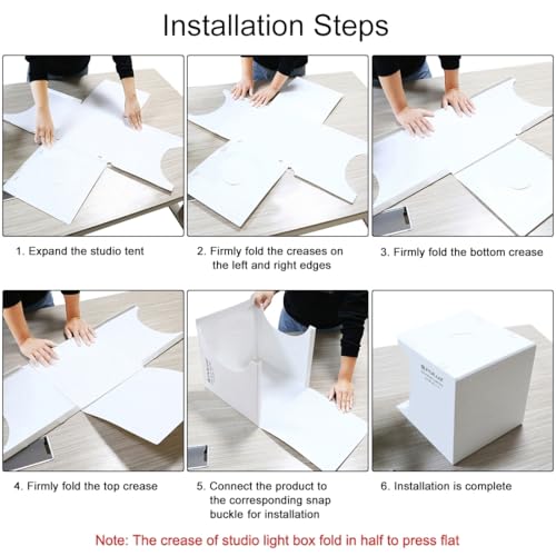 Mini Photo Studio Light Box, PULUZ Portable Folding Photography Lighting Tent Kit with 5500K LED Lights 6 Color Backdrops for Small Items Products Photography 21cm - color: 21cm/8in