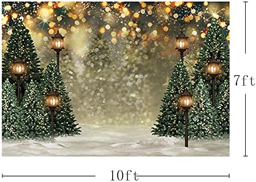 Mocsicka 10x7ft Christmas Tree Backdrop for Photography Glitter Bokeh Christmas Snow Photo Background for Wall Winter Family Xmas Holiday Pictures Background Party Supplies - size: 10x7ft