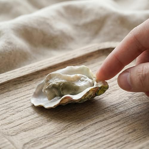 Toyvian 4pcs Artificial Oysters, Fake Shellfish Seafood Model Scallop Food Photography Prop Food Sample Display for Home Kitchen Party Decoration B