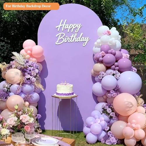4 FT Arch Backdrop Cover, Wedding Lavender Arch Covers Stretchy Backdrop Spandex Fitted for Baby Shower Birthday Balloon Chiara Stand Decor Lavender 4FT - color: Lavender, size: 4FT