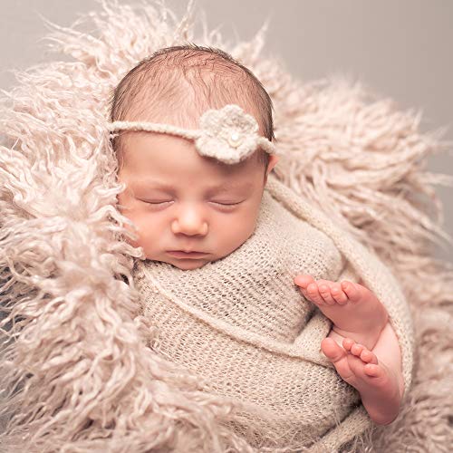D&J DON&JUDY Baby Newborn Photography Props 29.5x19.7inch Photo Faux Fur Quilt Blanket Backdrop Grey Sand - color: 29.5x19.7 Inch Grey