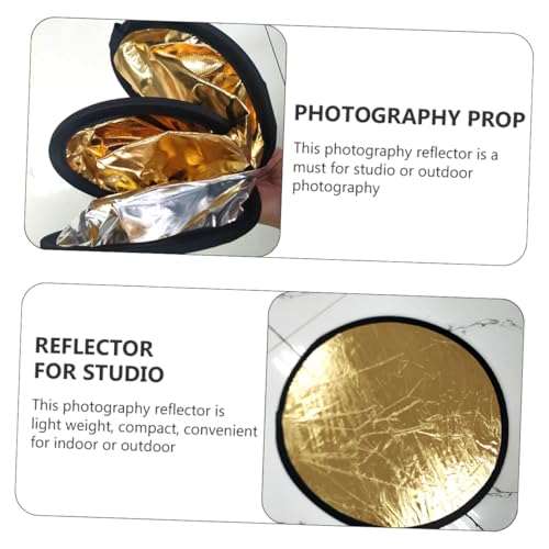 NUOBESTY 2pcs 30cm Photography Light Bounce Board 2-in-1 Gold Silver Collapsible Photo Reflector for Studio and Outdoor Shooting, Portable Lighting Accessories for Photographers