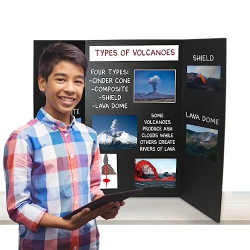 Flipside Products 36” x 48” Project Boards for Presentations, Science Fair, School Projects, Event Displays and Trifold Picture Board, Proudly Made in USA - Black - 4 Pack - color: Black, size: 4 Pack