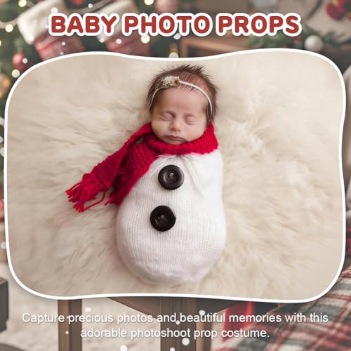 Newborn Christmas Photo Shoot Set Fashion Knitted Clothes baby Photography Prop - color: White