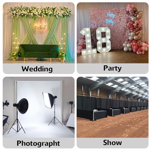 Hecis 8.5x10ft Backdrop Stand, Adjustable Photography Background Frame, Heavy Duty Pipe and Drape Kit Photo Support Poles for Wedding, Party, Birthday, Festival, Vide, Studio