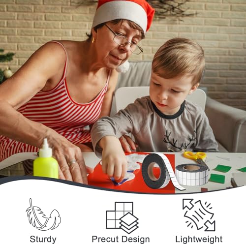 168 PCS Foam Tape Craft Double Sided Precut 3/4 X 1/2 Inch 3D Adhesive Foam Squares Self Adhesive Dots Black for Halloween Christmas DIY Crafts Art Sewing Supplies (1 Tape, Black) - color: Black, style: 1 Tape