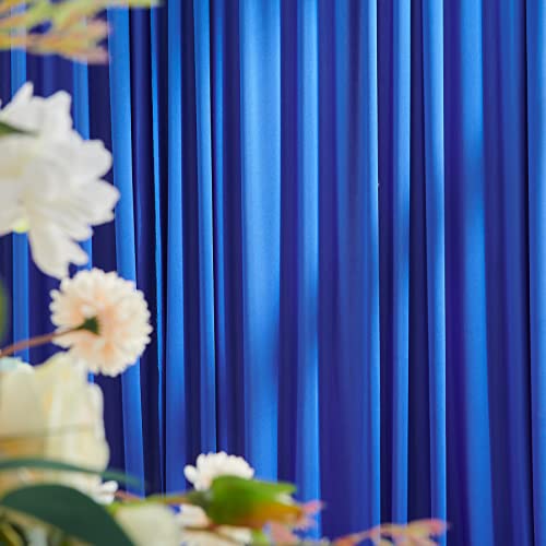gogoparti Royal Blue and White Party Backdrop Curtains 10x10 Feet, 4 Panels Wrinkle-Free Polyester Drapes for Wedding, Baby Shower, Birthday Photography Background (2.5x10ft Each Panel) - color: Royal Blue+white, size: 60"W x 120"L (Pack of 4)