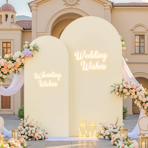 Beige Arch Backdrop Cover for Wedding, 7.2FT Beige Arch Cover Stretchy Backdrops, Double-Sided Arch Stand Covers for Wedding Ceremony, Baby Shower, Birthday Party Decoration - color: Beige, size: 7.2FT