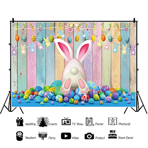 Yeele 6x4ft Easter Backdrop for Parties Colorful Wooden Plank Background for Photography Cartoon Eggs Photo Backdrop Curtain Kids Celebration Party Table Banner Baby Shower Wallpaper - color: 7, size: 6x4ft
