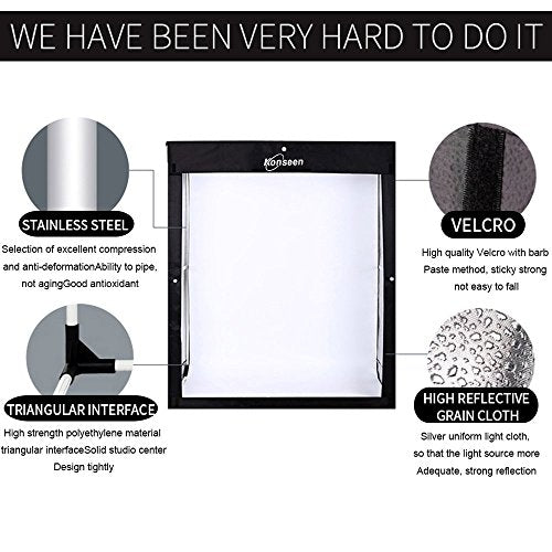 Professional Photo Light Box Large LED Dimmable Shooting Tent 47x39x78inch Photography Studio Continuous Lighting Cube Softbox Tents for Portrait Furniture Clothing Photography with 3 Colors Backdrops - size: 47x39x78inch