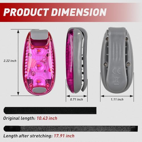 Nilight LED Safety Light 4PCS Pink Marine Navigation Bike Tail Lights Three Modes Waterproof Reflective Gear Clip On Flash Strobe Indicator Lamp for Night Boating Fishing Cycling Jogging - color: 3LED Safety Light-Pink