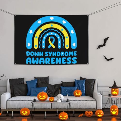 World Down Syndrome Awareness Day Backdrops 47 * 71 Inches Holiday Party Photography Background Indoor Outdoor Festival Photo Banner Booth Props Wall Decoration - color: Pink