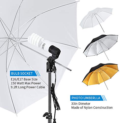 Photography Lighting Kit, 6.5x10feet/2x3m Backdrops Stand Support System, 5 in 1 reflectors, 1600w 5500k Umbrellas Softbox Continuous Lighting Kit for Portrait, Product and Video Shooting
