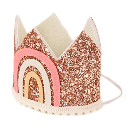 Rose Gold Birthday Crown Hat - Boho1st Birthday Party Deco, Party Hat, Glitter Birthday Crown, Any Age Crown For Girls