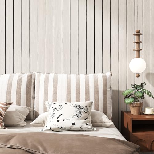 VEELIKE Wide White Oak Wood Slat Wall Panels Peel and Stick 3D Wood Panel for Interior Wall Decor Ceiling TV Backdrop 30''x118'' Self Adhesive Foam Acoustic Slat Roll for Bedroom Living Room Office RV - color: White Oak, size: 30''x118''