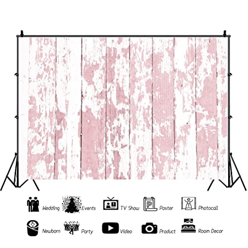 AOFOTO 10x6.5ft Grunge Faded Pink Wooden Plank Photography Background Rural Weathered Hardwood Vintage Shabby Peeling Wood Board Floor Backdrop Rustic Nostalgia Kid Baby fant Photo Shoot Props Vinyl - size: 10x6.5ft