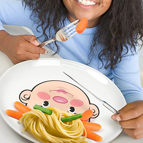 Genuine Fred MS. FOOD FACE Kids' Ceramic Dinner Plate - style: MRS. FOOD FACE