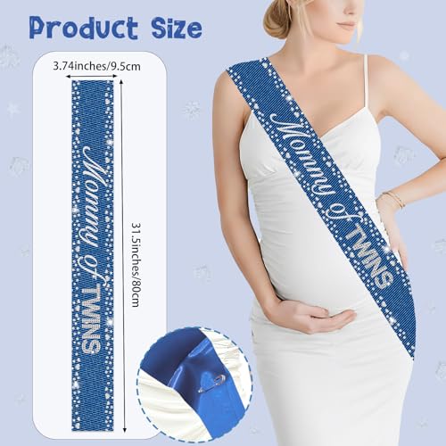 Blue Jean Twins Baby Shower Decorationsa Denim and Diamonds Mommy of Twins Sash Gift for Mom-to-Be A Blue Jean Baby Is on the Way Baby Shower Gender Reveal Pregnancy Announcement Party Supplies Favor