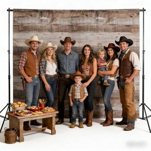 Rustic Wood Backdrop Party Banner Size 7x5 Ft Vintage Weathered Wooden Plank Design Durable Polyester Photo Booth Background for Photography, Party Decor, Wedding & Farmhouse Events