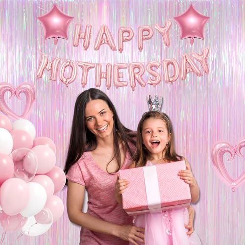 Melsan Transparent Backdrop Curtain, 3.28 x 8ft Extra Long Clear Foil Fringe Curtain with Extra Backup Tape, Soft Shimmer Party Decoration for Baby Shower, Candy Theme & Photo Booth, 2 Pack - color: Clear