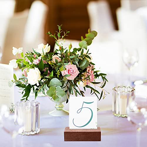 12 Pieces Wood Place Card Holders Wood Sign Table Number Stands Name Card Holder for Wedding Party Events Decoration(3 x 1.6 x 0.8 Inch,Walnut Color) - color: Walnut, size: Card 3 x 1.6 x 0.8 Inch