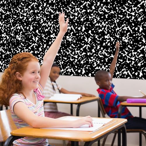 120x47 in Bulletin Board Fabric Background Back to School Classroom Decoration Large Polyester Photography Backdrop for Class Home Office Wall Decor Pillows Curtains Crafts Composition Notebook - style: Composition Notebook