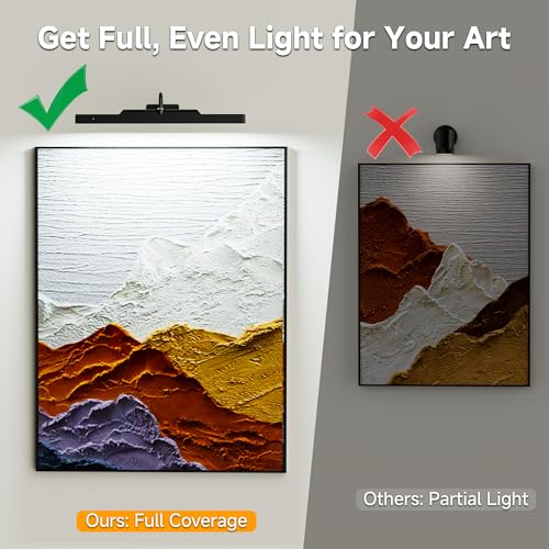 Picture Light Wireless, 5000mAh Battery Powered Art Light for Pictures, 350LM, Dimmable, Remote Control, 16in Wall Gallery Light for Display, Wall, Artwork,Photos - color: Antique Gold, size: 16 Inch