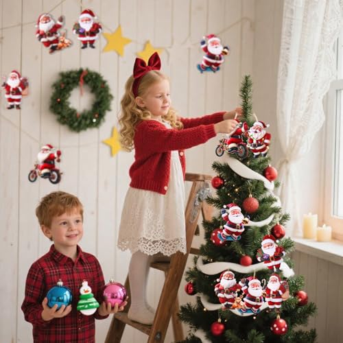 Christmas Santa Claus Garland Wooden Santa Claus Banner Christmas Decoration for Home, Wooden Hanging Garland for Xmas Winter Party Wall Decor Photo Booth Backdrop - style: Santa Claus