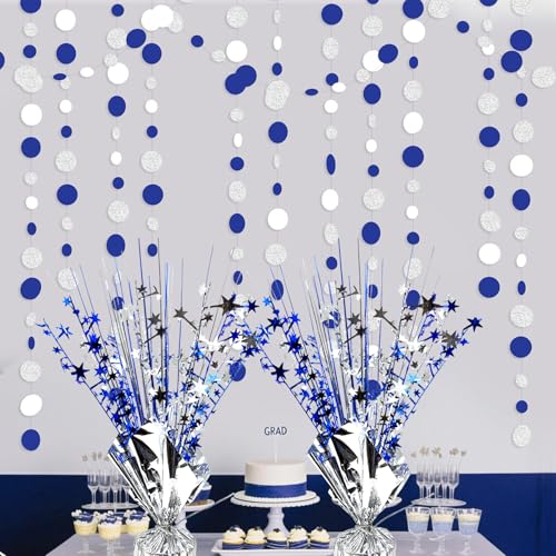 6 Pack Metallic Foil Spray Table Centerpiece Decoration Star Brust Glitter Table Topper Decor for Birthday Graduation Holiday Christmas New Year's Eve Celebration Party Supplies Blue Silver - color: Blue Silver