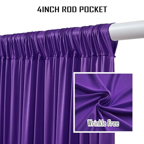 10ftx12ft Purple Backdrop Curtains for Wedding-Wrinkle Free Backdrops Curtain Drapes Fabric Decorations Photo Back Drop Cloth for Baby Shower Photography Stage Reception 2Panels 12ft(H) x 5ft(W) - color: Purple, size: W5' x H12'(2 panels)
