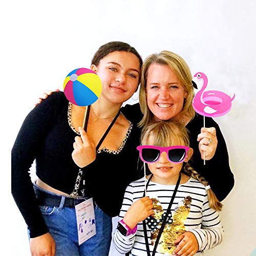 Pool Photo Booth Props Beach Pool Party Favors Summer Party Photo Props for Baby Shower, Birthday, Hawaii