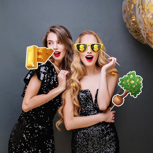 Bill Dollar Money Photo Booth Props Wedding Birthday Photoshoot Retirement Party Photography Props Favor Centerpiece Sticks Decorations 20 PCS
