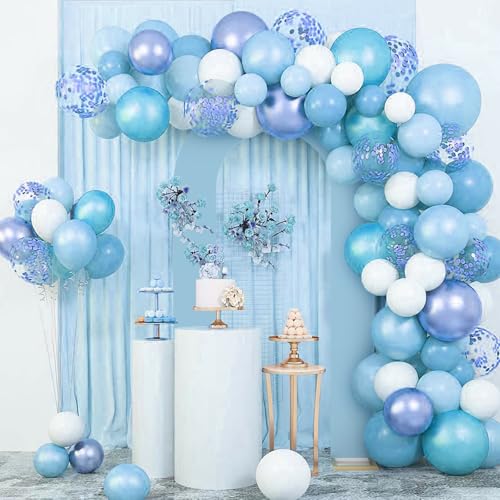 LEBENGURU Upgraded 7.2FT Open Arch Backdrop Cover,Baby Blue Spandex Fitted Round Top Wedding Arches,Double-Sided U-Shaped Arch Chiara Stand Covers for Birthday Party Baby Shower Banquet Balloon Décor - color: Baby Blue