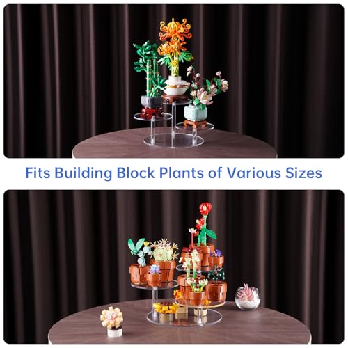 NiHome Clear Acrylic Display Stand for LEGO Botanical Collection Sets, Multi-Tier Showcase Figurine Display Shelf Riser for Collectibles and Room Decor, Perfume Riser Holder, Tabletop Plant Stand,2PCS - color: Clear,2 PCS