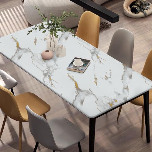 practicalWs Glossy Marble Wallpaper Peel and Stick White/Gold Granite Contact Paper Removable Wall Paper for Kitchen Countertop Cabinet Furniture 17.7" x 196.8" - color: Gold/White, size: 17.7" x 196.8"