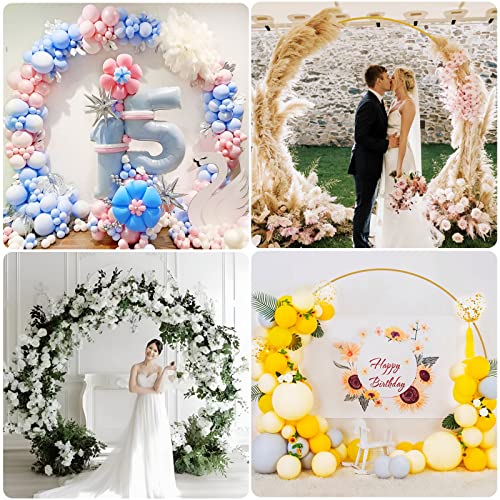 Wokceer Round Backdrop Stand 8FT Gold Wedding Arch Metal Circle Balloon Arch Stand for Birthday Party Wedding Bridal Shower Anniversary Ceremony - color: Gold, size: 8 FT