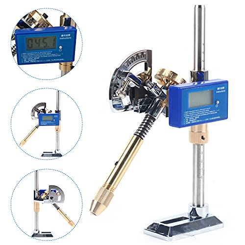 Digital Display Angle Manipulator,Gem Faceting Machine Angle Polishing Handle,High Precision Grinding Faceted Manipulator Jade Jewelry Faceting Machine Faceting Equipment 96 Index Wheel