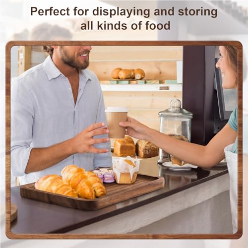 Wenqik 18 Pieces Acacia Wood Tray Set 8 x 8 Inch Acacia Oval Wood Tray Platters Plates Set for Fruit Cheese Dessert Appetizer Vegetable Charcuterie BBQ Party Weddings Supply - size: 8 x 8 Inch