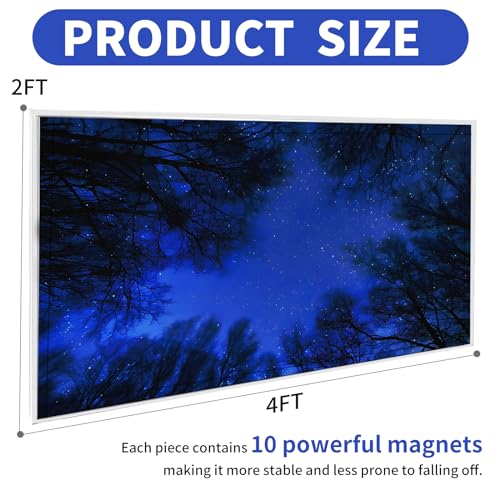 Torixqi 2pcs Fluorescent Light Covers - Light Covers for Ceiling Lights Classroom, Magnetic Light Filters for Office, Hospitals, Home 4 x 2 Feet (blue nebula) - color: blue nebula