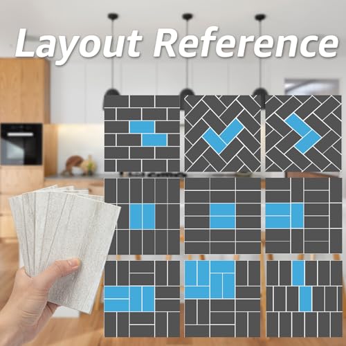 Art3d 102-Piece Faux Stone Peel and Stick Backsplash Tile, Waterproof Thick PVC Stick On Subway Wall Tile for Kitchen Bathroom Laundry Room Fireplace - 3" x 6" Biege Marble - color: Biege Marble