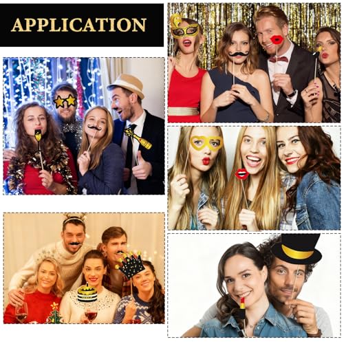 Birthday Photo Booth Props, Black Gold Inflatable Photo Booth Frame, 30PCS Photo Booth Props Cheer to 18 20 30 40 50 60 70 80 90 Years Old Decor Supplies for Men Women Boys Girls - size: All Age Birthday Inflatable Frame