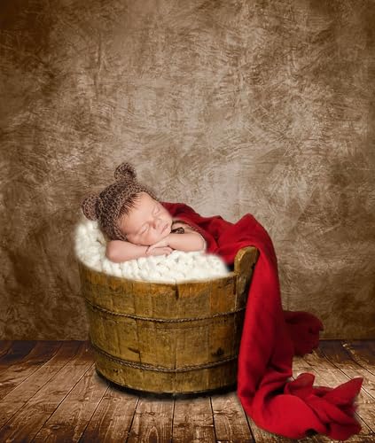 Professional Abstract Portrait Photography Backdrop,Wall with Wood Floor Backdrop for Kids Photography Baby Newborn Cake Smash Photo Shoots Hypoallergenic Fabric Photography Props(Brown-6x9ft) - color: Brown, size: 6'(W)x9'(H)