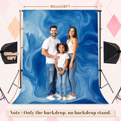 Photography Backdrops Abstract Blue Swirling Waves Light Dark Tones 8x10FT Photo Backdrop Photography Background for Portrait Photo Party Decor Video Studio Props Photoshoot - color: Multi7