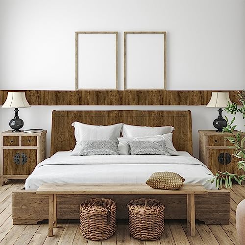 Abyssaly Wood Grain Contact Paper, Brown Wood Peel and Stick Wallpaper, Thicken Self Adhesive Removable Wallpaper for Cabinets Bedroom Kitchen 17.7 in X 413 in - color: Brown/Wood, size: 17.7" x 393"