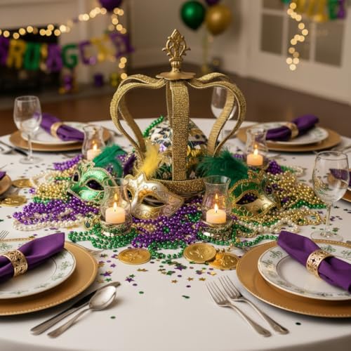 Decorative Golden Crown – Regal Tabletop Accent for Home Décor, Centerpieces & Shelf Styling (Gold) - color: Gold