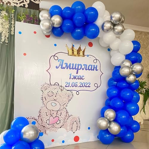 Sky Blue Balloons - 12 inch 100pcs Latex - Round Blue Birthday Balloons with 2 Ribbons for Birthday Party, Wedding, Anniversary, Baby Shower Decorations - color: Blue, size: 12 Inch 100PCS
