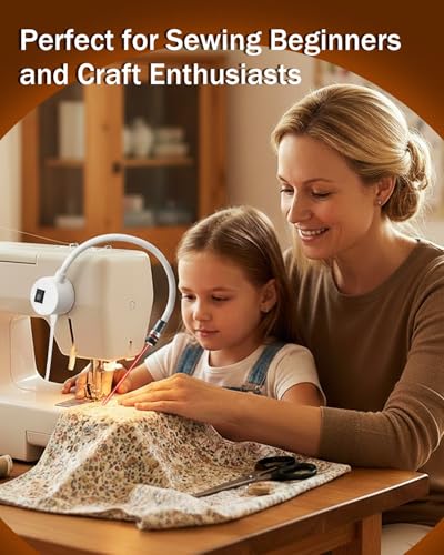 Magnetic Positioning Quilting Light for Sewing Machine, Red Guide Line Tool, Straight Stitch Seam Guide, Rotating Lazer Guided Stitching Accessory, LED for Sewing Machines Precision(1pc-STRAIGHT LINE)